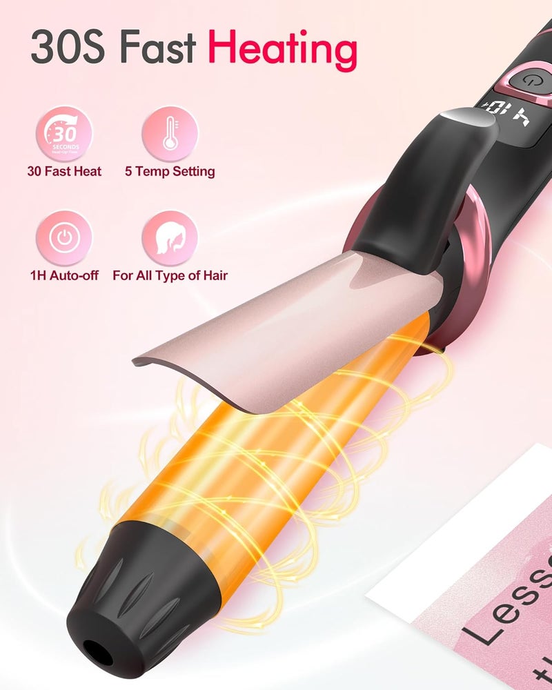 NFie Mini Curling Iron for Travel, Dual Voltage Curling Wand with European, UK Plug Adapter, Small Wave Hair Curler for Short, Long Hair, Tiny Long Barrel Hot Tool Temp Control up to 410℉, 1 Inch - Image 4